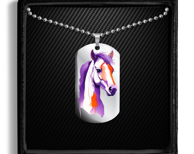 Pretty is as Pretty Does - Horse Dog Tag Necklace