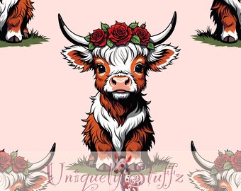 Rosie - Highland Cow Seamless Pattern