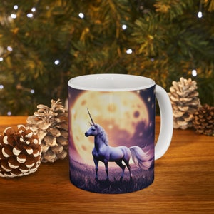 Standing Proudly Under the Moon ~ Unicorn Ceramic Mug 11oz