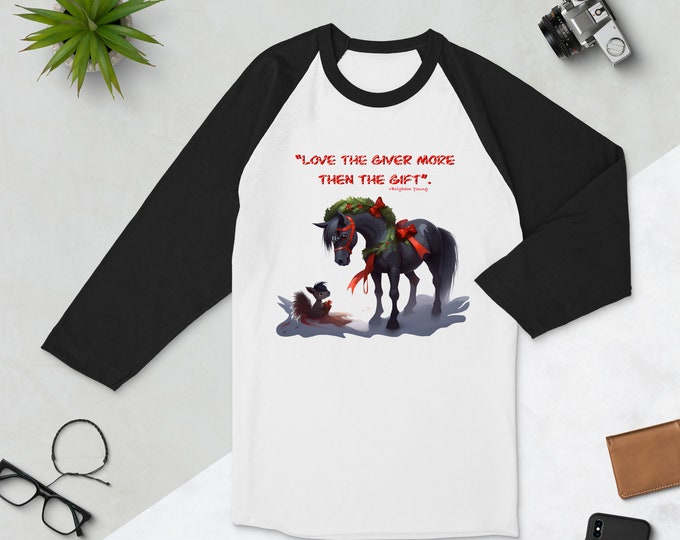 Love the Giver 3/4 sleeve raglan shirt