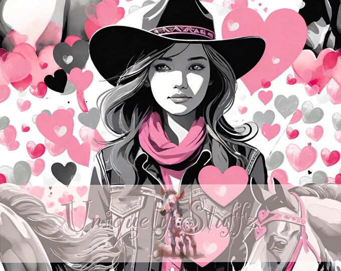 Cowgirls Only Valentine - Seamless Pattern