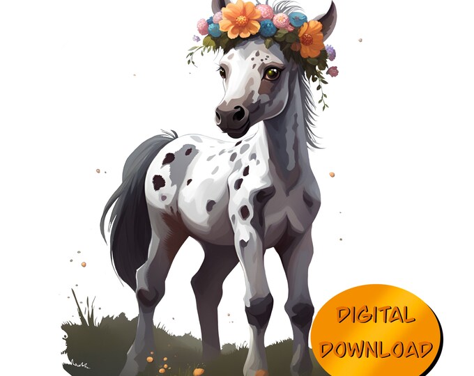 Velvet Blanket - A cute Appaloosa foal with a flower crown