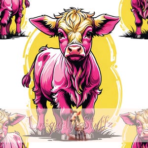 Cashmere - the pink calf seamless pattern