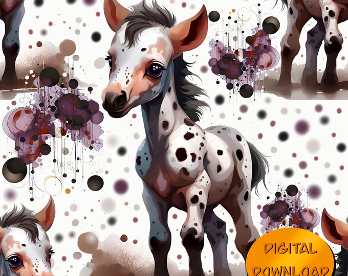 Appaloosa Foal 1 ~ Seamless Pattern