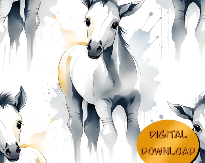Standing Dun Foal 1 ~ Horse Seamless Pattern