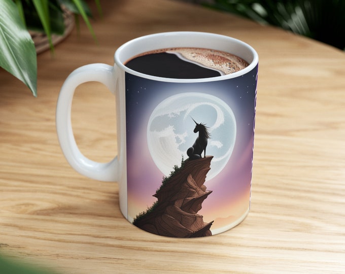 Moon Gazing ~ Unicorn Ceramic Mug 11oz