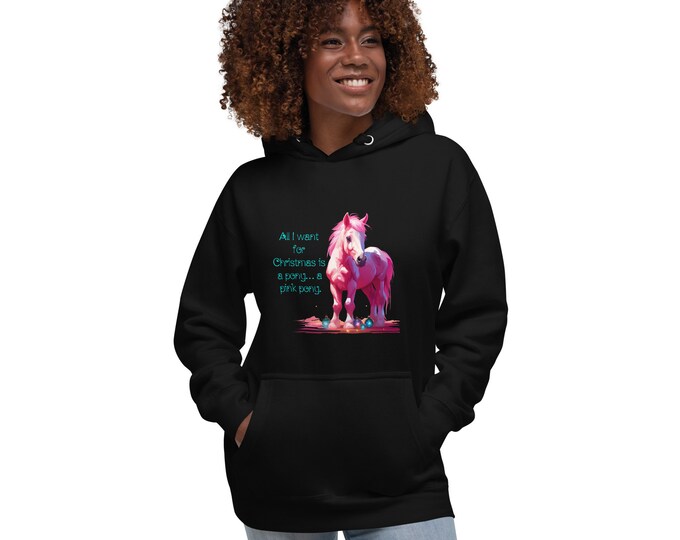 Pink Pony for Christmas - Unisex Hoodie