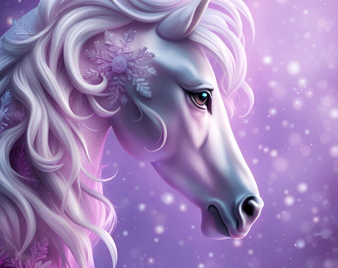 Lavender Snowflakes ~ Horse Print