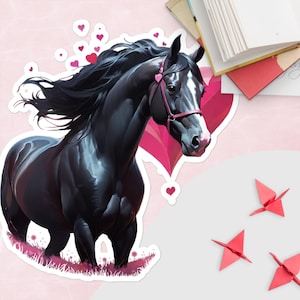 Valentine’s Day Horse Bubble-free stickers