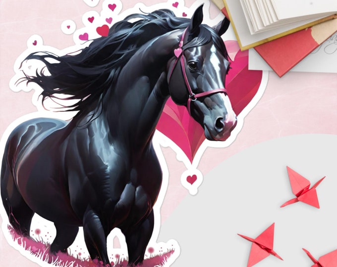 Valentine’s Day Horse Bubble-free stickers