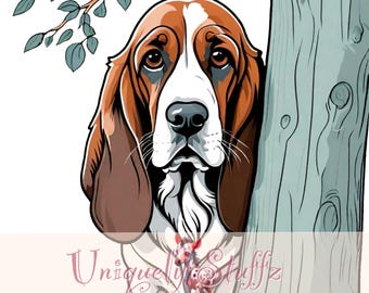 Peeking Basset Hound