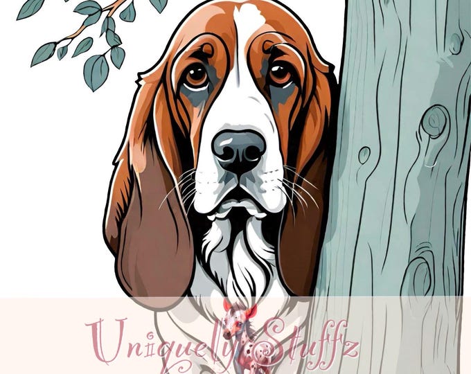 Peeking Basset Hound