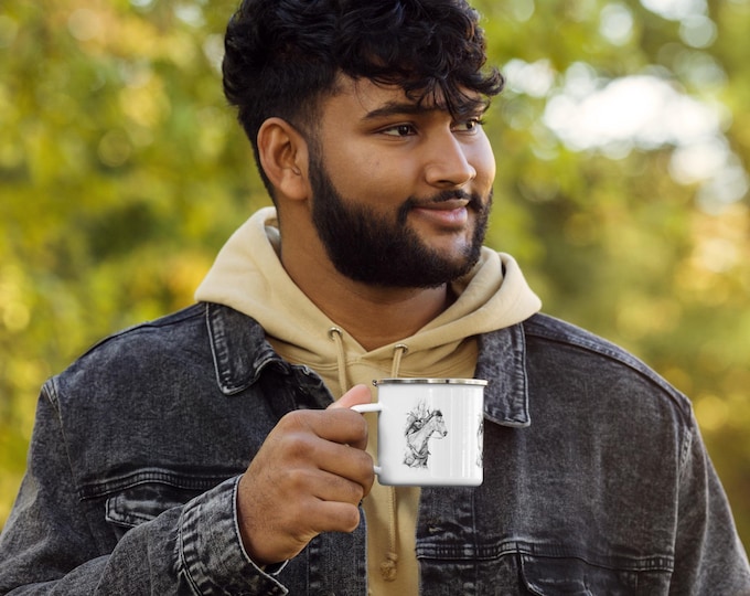 The Barrel Racer Enamel Mug