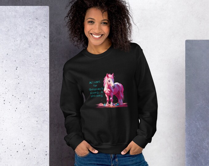 Pink Pony for Christmas - Unisex Sweatshirt