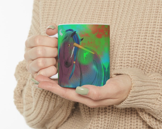 Feather ~ Unicorn Ceramic Mug 11oz