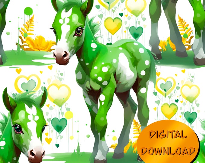 Spotted Little Minty - Horse Seamless Pattern
