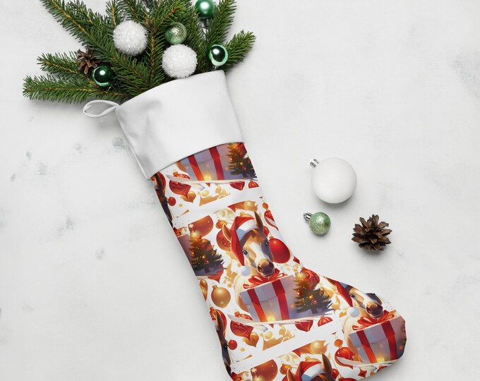 Foal with Santa Hat Christmas stocking