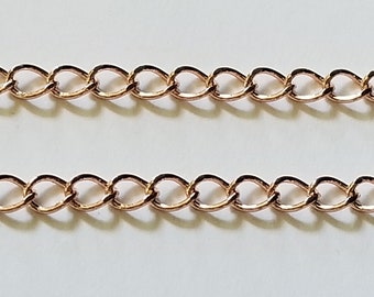 Rose Gold finish chain-4 mm curb chain Beautiful soft high quality finish-jewelry,costume,necklace,bracelet,extension KR150-Kiowa Rose Beads