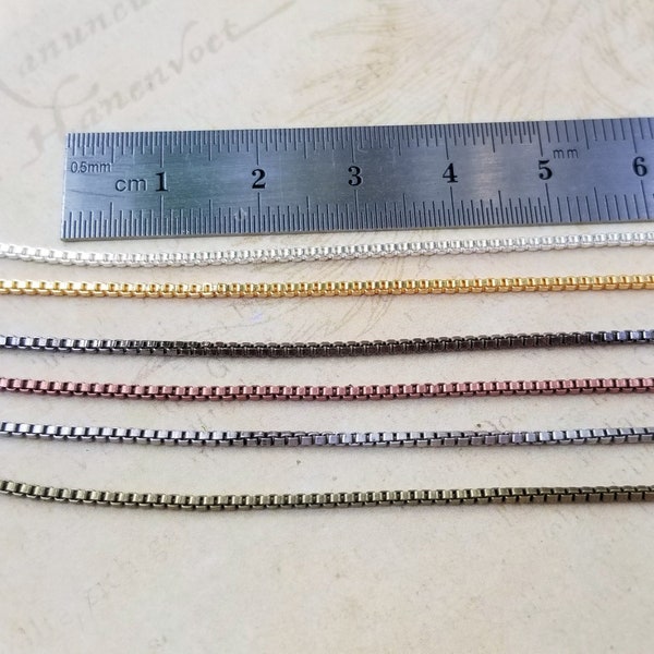 NEW small box chain 1.2 mm lariat necklace dainty flowing supple elegant sturdy jewelry maker chain Edwardian costume jewelry makers-KR153RL