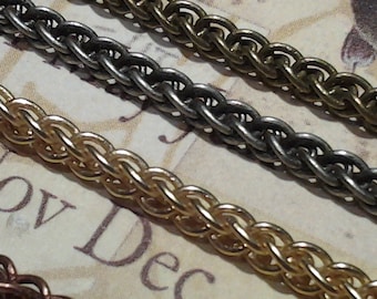 Snake chain-3mm high quality-Very elegant small snake chain-antiqued brass, antiqued silver, antiqued copper, brushed gold-KR815