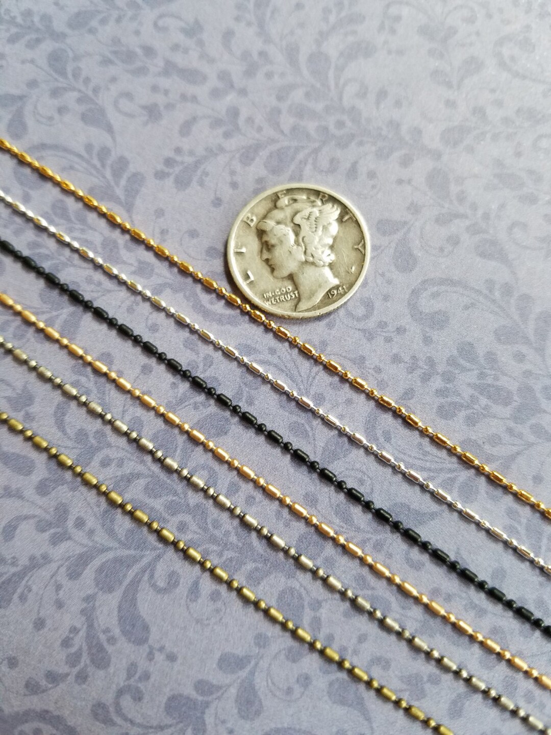 Ball Chaindot and Dash Chain1 Mm Ball Chain Antiqued,matte Finishes