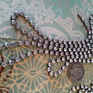 Rhinestone chain 3mm-by the foot, roll or spool--high quality Swarovski Rhinestone Chain jewelry costuming Nouveau Art Deco reenactors KR848