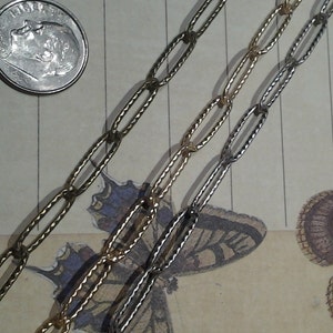 paper clip chain textured high quality chain-jewelry makers chain-fun unusual unique cute chain  Divinci inspired textured chain-KR842