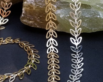 leaf fish bone chain chevron fish tail chain trending jewelry makers chain high quality heavy plated-nature necklace bracelet earring-KR161