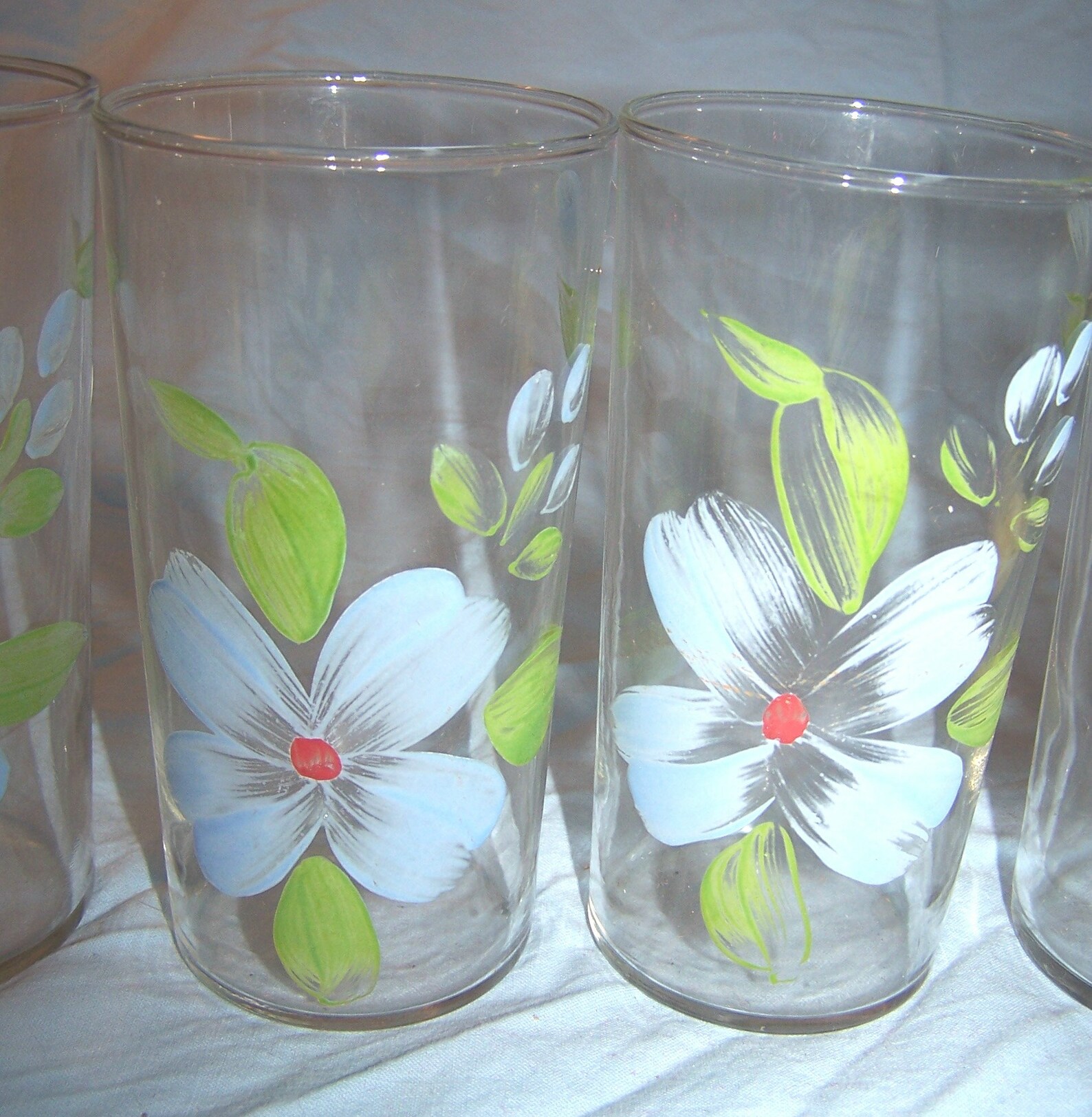 8 Handpainted Drinking GlassesBlue Ridge in Metal Etsy
