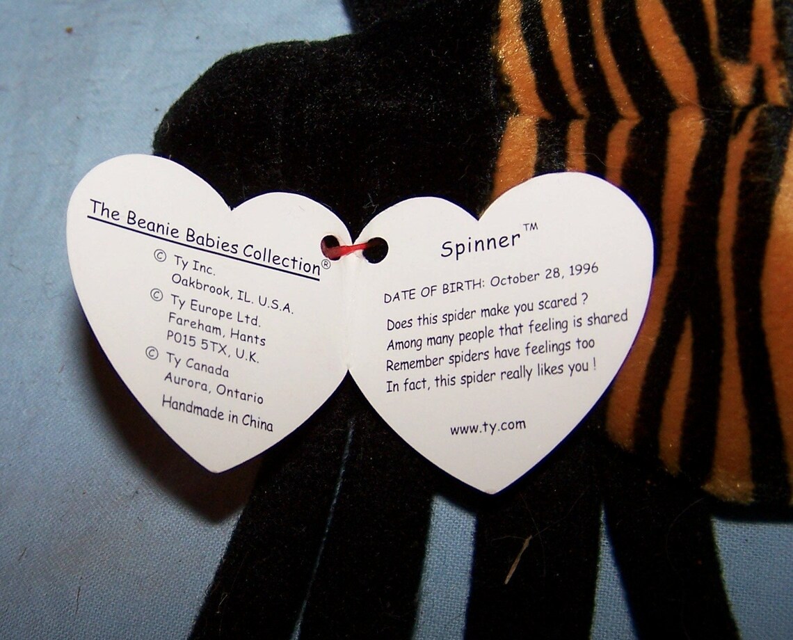 1996 Ty Beanie Baby Spinner the Spider w/paper tag-Retired | Etsy