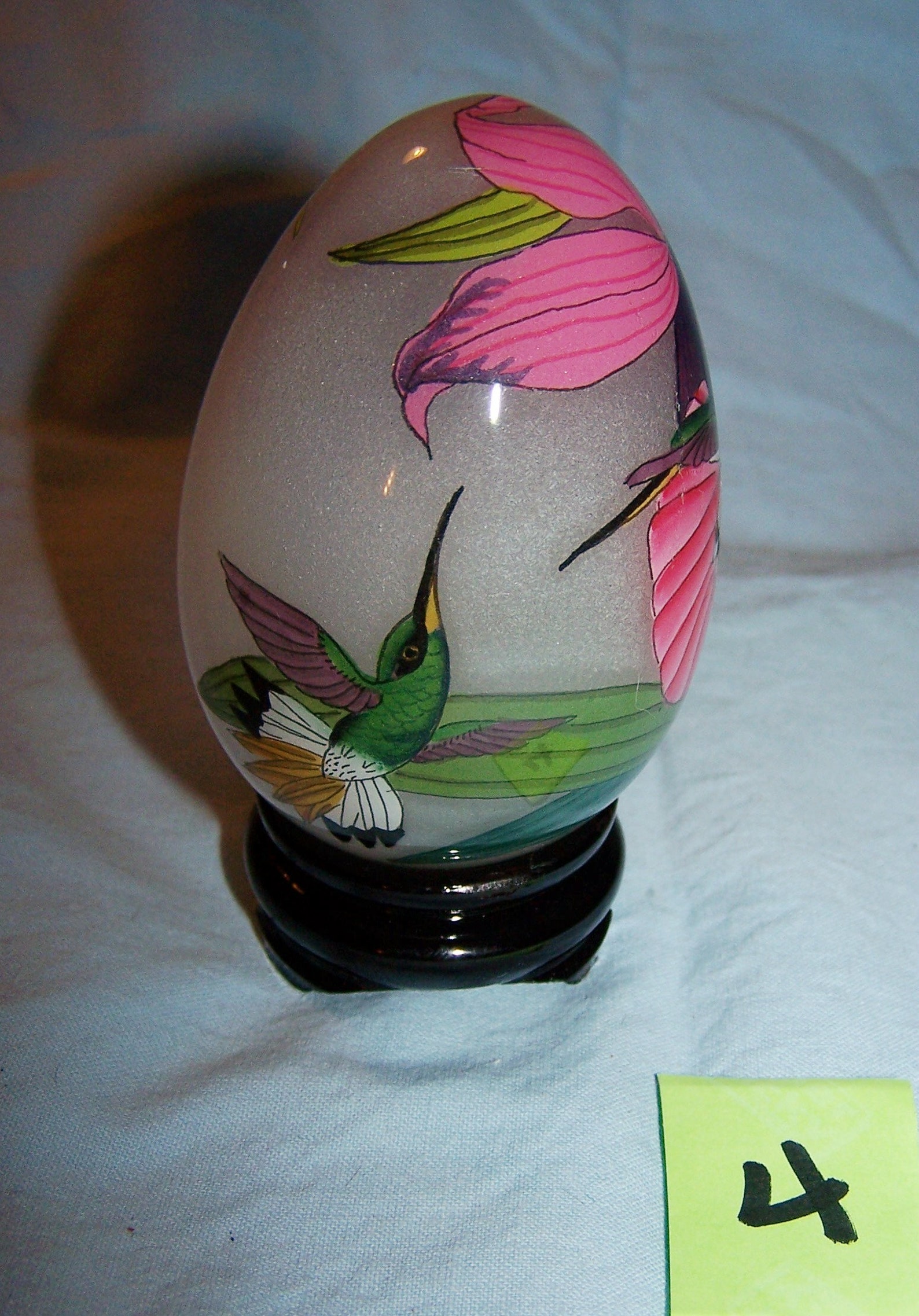 Blown GlassHandPainted Egg w/stand boxNature's Garden Etsy