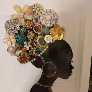 One of a kind vintage jewelry bun lady