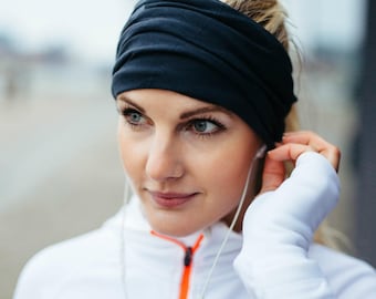 Women's Headbands for Workout, Running, Yoga & Exercise, Turban Headbands, Non Slip Hair Bands, Elastic Wide Sport Sweatband for Women