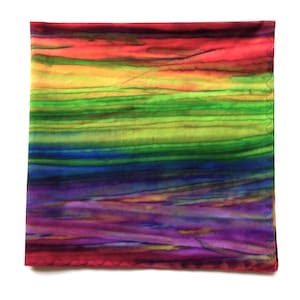 Batik Bandana, Colors of the Rainbow, Hand Dyed Cotton Fabric, 22 Square, Not Your Ordinary Bandana, Gifts for Her and Him image 2
