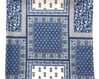 Cotton Lawn Bandana, Japanese Fabric by Hokkoh, 22" Square, Vintage Blue Bandana Squares