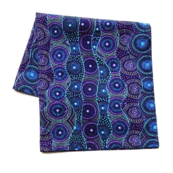 Cotton Handkerchief, Super Soft Australian Fabric, Mandalas, 14" Pocket Square, Blue, Purple, Turquoise, Birthday, Wedding, Gifts for Women