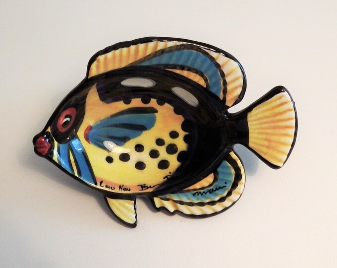 Ben Diller Fish Pottery, Lau Hau Maui, Fish Bowl Plate Dish Art Pottery