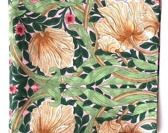 William Morris Floral Handkerchief: Pimpernel Cotton Hanky, 13" Square, Weddings