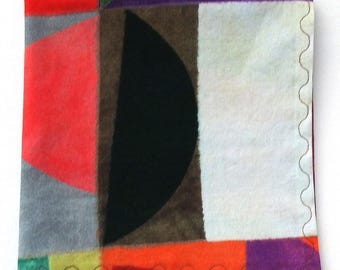 Handmade Cotton Handkerchief: Marcia Derse Fabric, Multicolor Hanky, 14"
