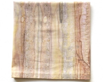 Batik Handkerchief, Striated Earth Tones, Tea-Stained Look, 12" Pocket Squares, Hand Dyed Cotton Hankies, Weddings, Gifts for Her and Him