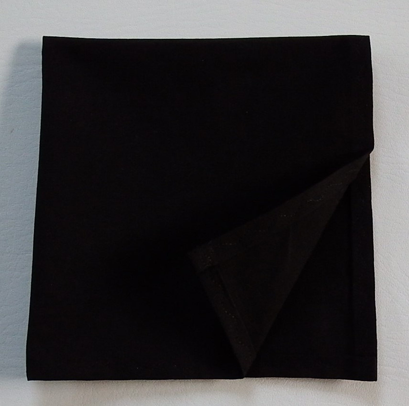 Men's Solid Black Handkerchief 12 Black Pocket Etsy