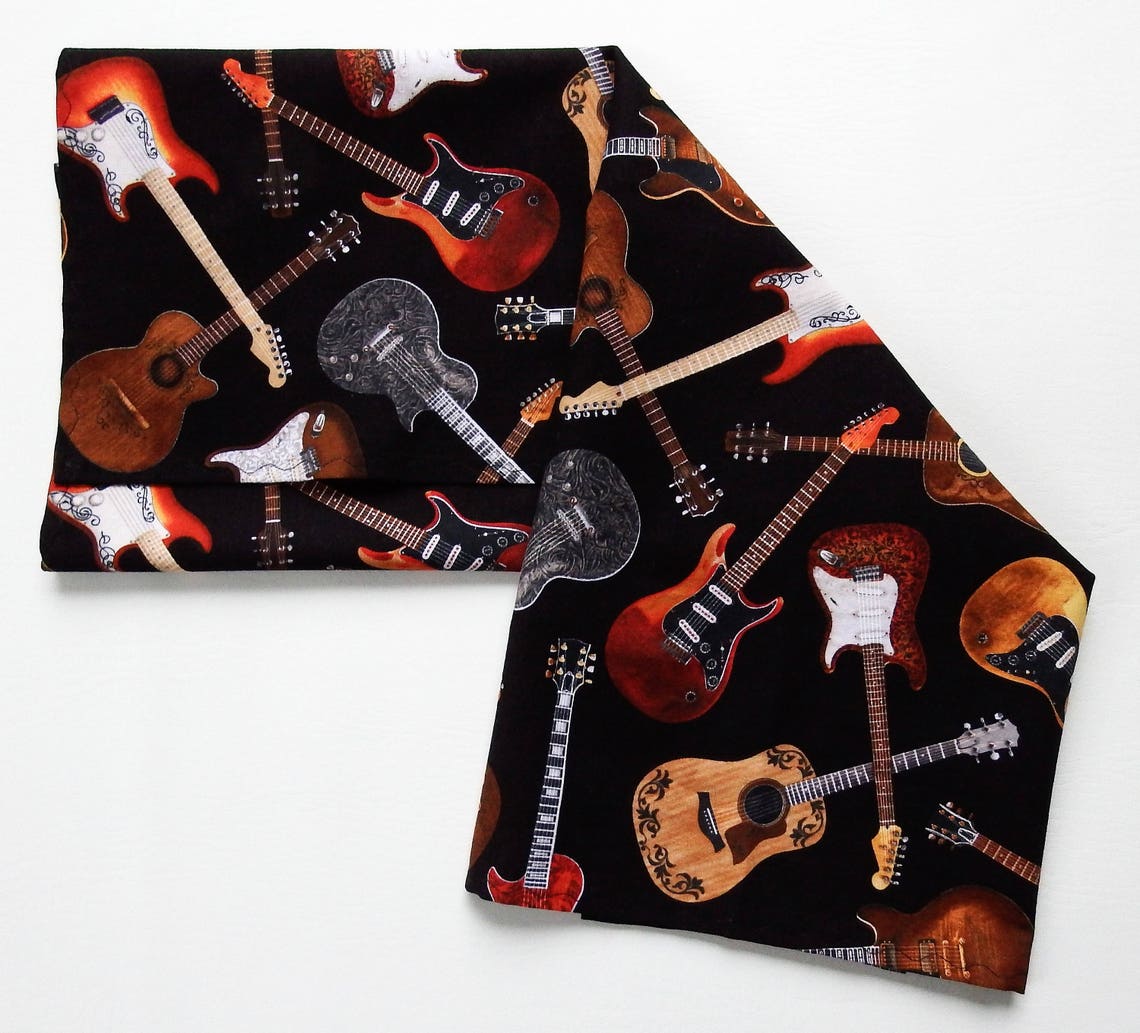 BESTSELLER Guitar Bandana 24 Square Cotton Print Etsy