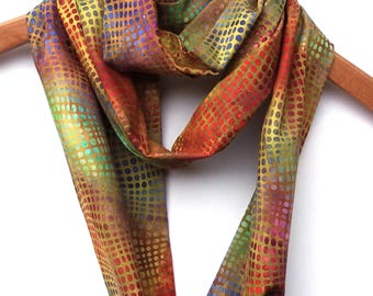 Cotton Infinity Scarf: Optical Illusion, Double Wrap, 6" Wide
