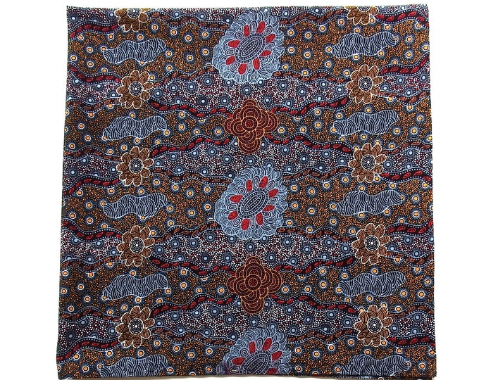 Cotton Bandanas, Australian Fabric, 22" Square Scarf, Unique Ethnic Print, Travel, Hiking Gifts, Super Soft Head Wrap, Gifts for Women