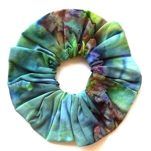 Handmade Batik Hair Scrunchie: Mottled Cotton Fabric, Medium Size