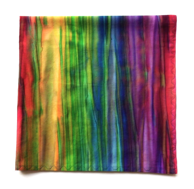 Batik Bandana, Colors of the Rainbow, Hand Dyed Cotton Fabric, 22 Square, Not Your Ordinary Bandana, Gifts for Her and Him image 1