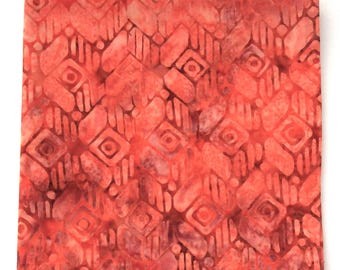 Batik Handkerchief: Coral, Hand-Dyed Cotton, 14" Pocket Square