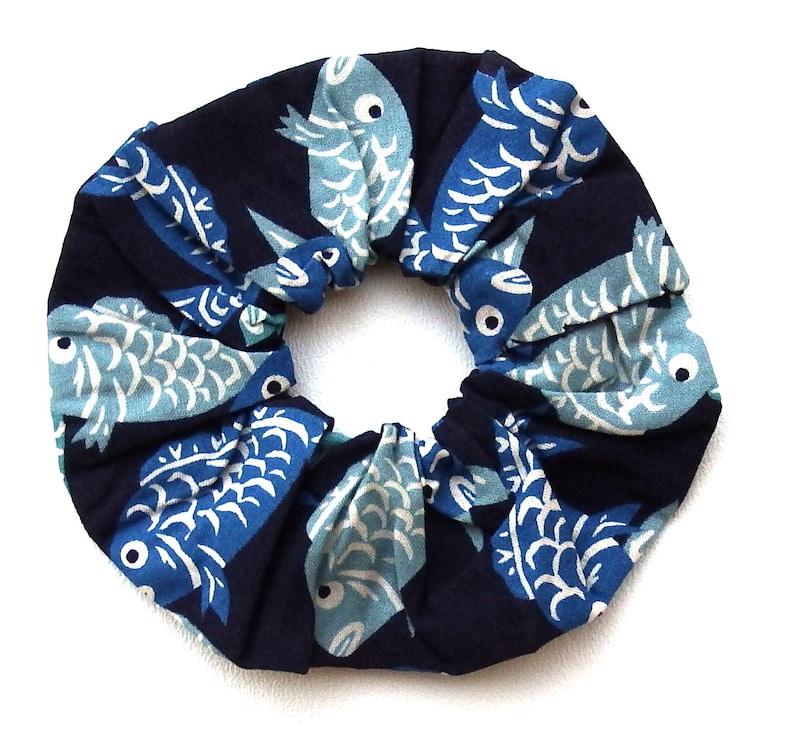Fish Scrunchie: Medium Size, Japanese Cotton Fabric - Etsy
