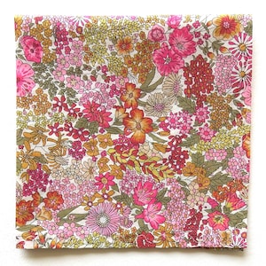 Liberty of London Handkerchief: Rose Pink Floral Cotton Lawn (12" Square)