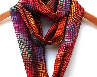 Cotton Infinity Scarf: Optical Illusion, Eternity Scarves, 6" Wide, 68" Loop